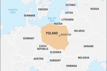 خريطة بولندا والدول المجاورة