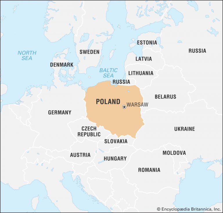 خريطة بولندا والدول المجاورة