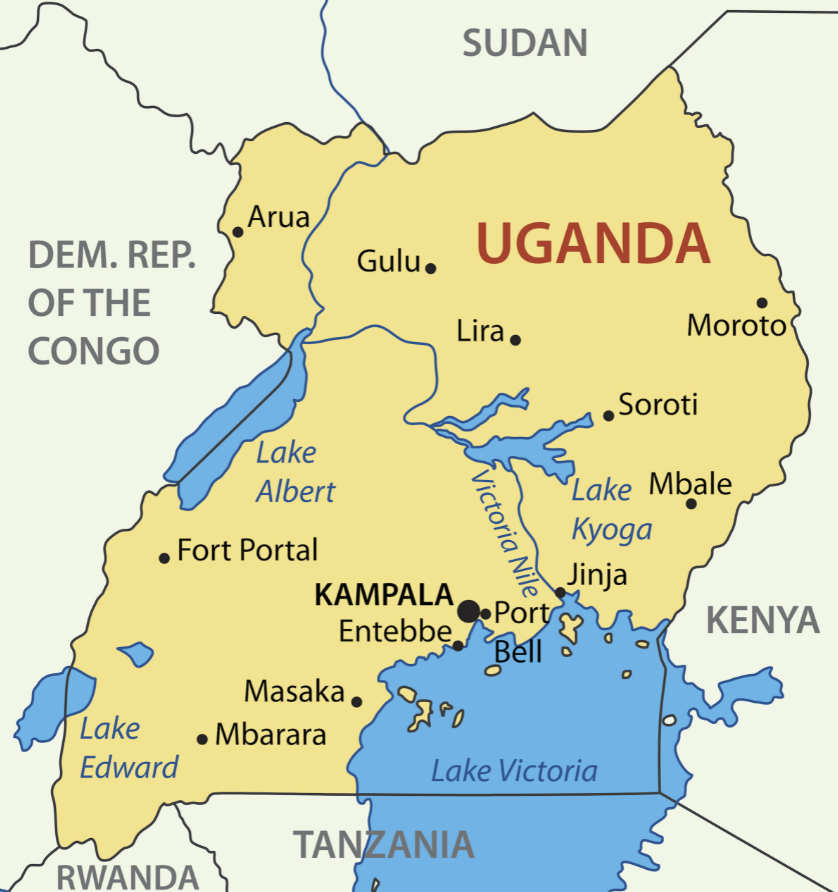 أين تقع اوغندا 